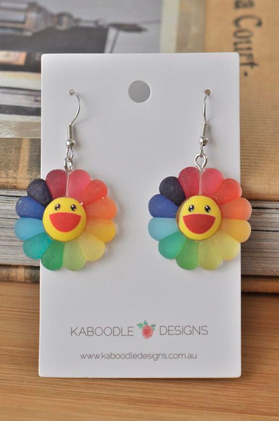 Rainbow store flower earrings