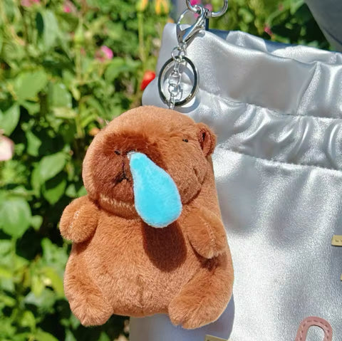 Capybara Plush Handbag Keychain Keyring