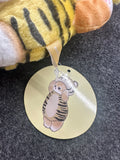 Cat in Tiger Suit Plush Keychain Keyring