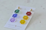 Acrylic Rainbow Flowers Dangle Drop Earrings