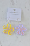 Acrylic Flower Drop Dangle Earrings