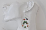 Acrylic Caterpillar Glitter Drop Dangle Earrings