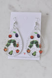 Acrylic Caterpillar Glitter Drop Dangle Earrings