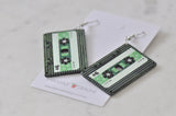 *** Acrylic Resin Retro Cassette Tape Drop Dangle Earrings