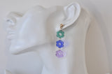 Acrylic Rainbow Flowers Dangle Drop Earrings