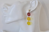 Acrylic Rainbow Flowers Dangle Drop Earrings