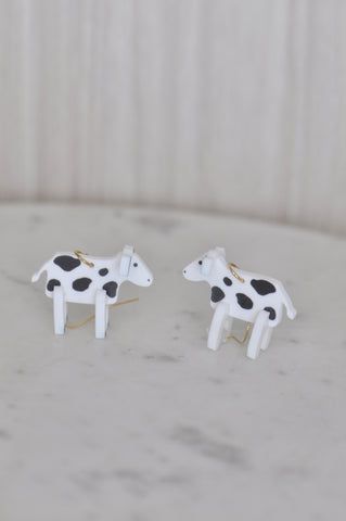 *** Novelty Cow Farm Animal Drop Dangle Earrings