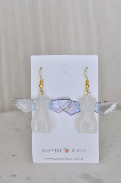 Butterfly Wings Torso Whimsical Drop Dangle Earrings