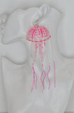 Novelty Jelly fish Jellyfish Dangle Earrings - Pink