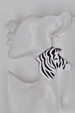 *** Acrylic Perspex Laser Cut Zebra Drop Earrings