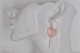 Candy Lollipop Heart Sugar Sweets Dangle Earrings - Pink