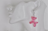 Balloon Dog Transparent Translucent Drop Dangle Earrings - Hot Pink