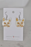 Acrylic Cat Face Kitten Kitty Drop Earrings