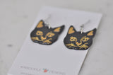 Acrylic Cat Face Kitten Kitty Drop Earrings