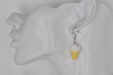 Miniature 3D Ice Cream Dangle Earrings - Vanilla with Sprinkles