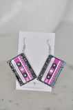 *** Acrylic Resin Retro Cassette Tape Drop Dangle Earrings