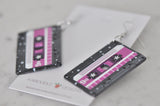 *** Acrylic Resin Retro Cassette Tape Drop Dangle Earrings