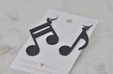 *** Acrylic Perspex Laser Cut Music Notes Drop Earrings