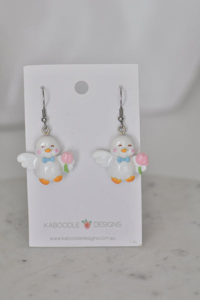 *** Duck Ducky Drop Dangle Earrings