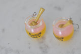 *** Bee Honey Pot Jar and Dipper Drop Dangle Earrings