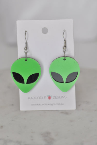 *** Acrylic Alien Invasion Drop Dangle Earrings