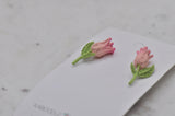 Tulip Flower Stud Earrings - Pink