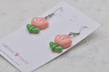 Tulip Flower Drop Dangle Earrings - Pink