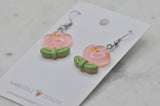 Tulip Flower Drop Dangle Earrings - Pink