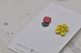 Tulip and Sunflower Flower Stud Earrings