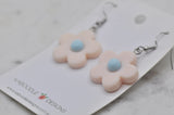 Flower Drop Dangle Earrings - Light Pink