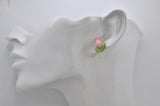 Tulip Flower Stud Earrings - Pink