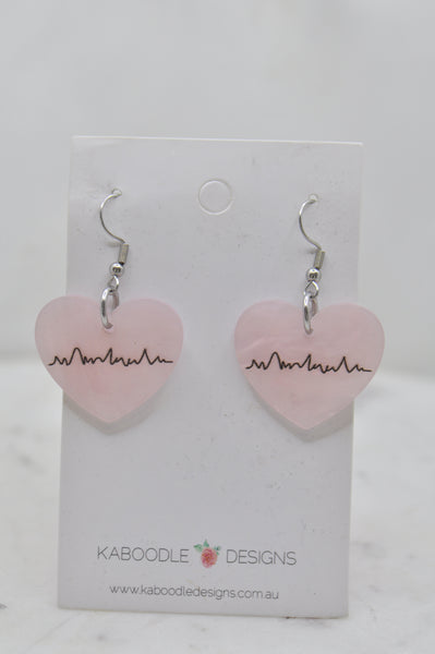 Heartbeat Heart Drop Earrings