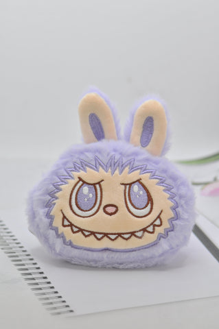 Cute Monster Coin Purse Handbag Keychain Keyring - Purple