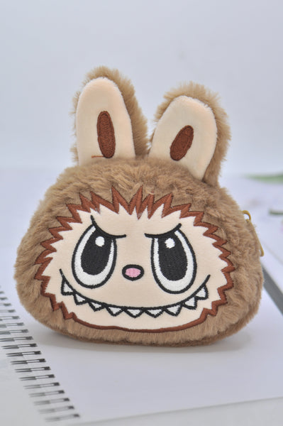 Cute Monster Coin Purse Handbag Keychain Keyring - Light Brown