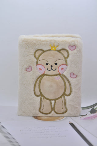 Cute Soft Plush Bear Notebook with Illustrated Coloured Pages