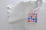 Acrylic Love Heart Pastels Geometric Drop Dangle Earrings