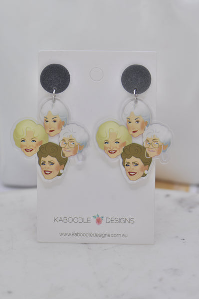 Acrylic Golden Girls TV Show Drop Dangle Earrings