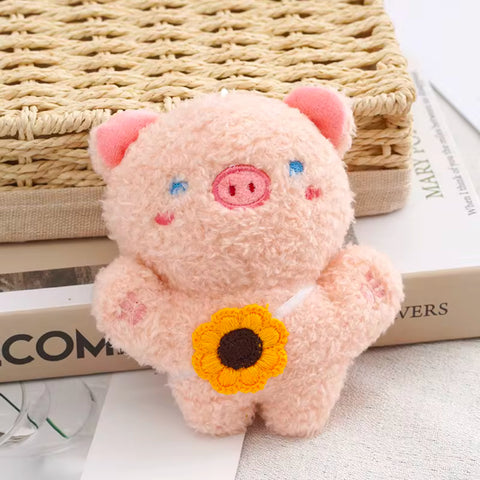 Pig Plush Handbag Keychain Keyring - Pink