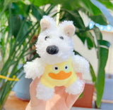 Dog with Pig Suit Plush Handbag Keychain Keyring - Yellow