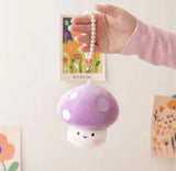 Mushroom Red Plush Handbag Keychain Keyring