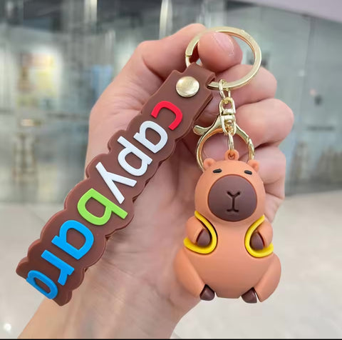 Capybara Backpack Keychain Keyring