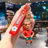 Football Number 7 Red Keychain Keyring