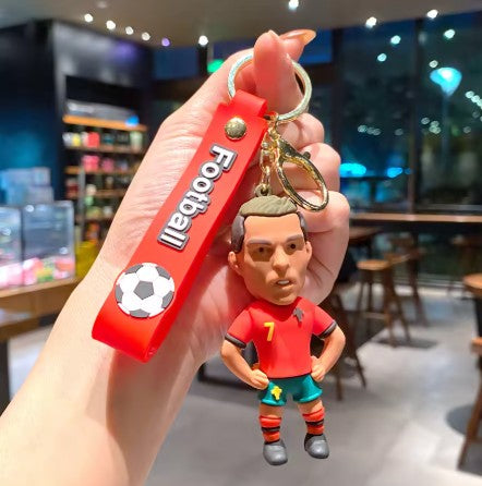 Football Number 7 Red Keychain Keyring