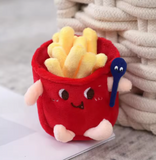 Fast Food Chips French Fries Food Plush Keychain Keyring