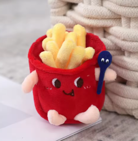 Fast Food Chips French Fries Food Plush Keychain Keyring