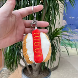 Fast Food Chicken Drumstick Plush Keychain Keyring