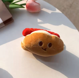 Fast Food Chicken Drumstick Plush Keychain Keyring