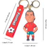 Football Number 7 Red Keychain Keyring