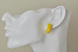 Jelly Bean Candy Lolly Novelty Fun Stud Earrings - Yellow