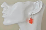 Miniature 3D Candy Lolly Gummy bear Dangle Drop Earrings - Red